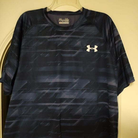 Under Armour Dark Blue Designed Loose Fit Shirt Men's XL - Picture 2 of 2